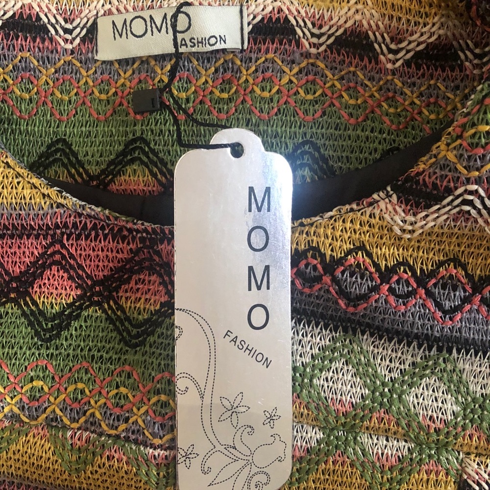 NWT Momo Colorful Blazer with Faux Fur Cuffs - Picture 4 of 13